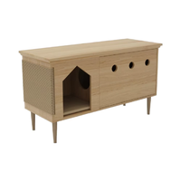 Modern Şık MDF Kedi Tuvaleti, Halat Dekorlu Çıkarılabilir Tırmalama Tahtası ile Ev Ofis Yatak Odası Oturma Odası Daire Villa için