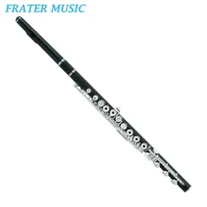 High Grade 17 open holes silver plated keys Ebony wood C tone Flute with E mechanism (JFL-440SEB)