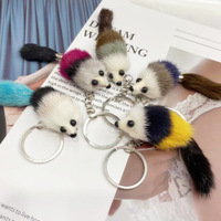 Porte-clés en peluche renard avec pompon, jouet mignon, animal en peluche doux, pendentif pour sac à main, sac à dos