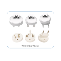 Adaptador de Viaje Vastfafa con Enchufe de Pared de 1 Vía, Múltiples Tipos de Enchufes, 3 Puertos USB A, Mini Puertos USB, Cargador Rápido, 100-250V, Conexión a Tierra Estándar