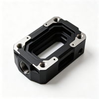 Pièces mécaniques de support de prototypage rapide usinées CNC 5 axes en aluminium anodisé noir sur mesure OEM