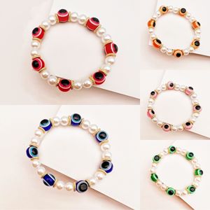 Turkish Evil Eye Pearl Beaded <b>Bracelet</b> Mixed Color Women's Jewelry Gift Bohemian Style - Product Image 1