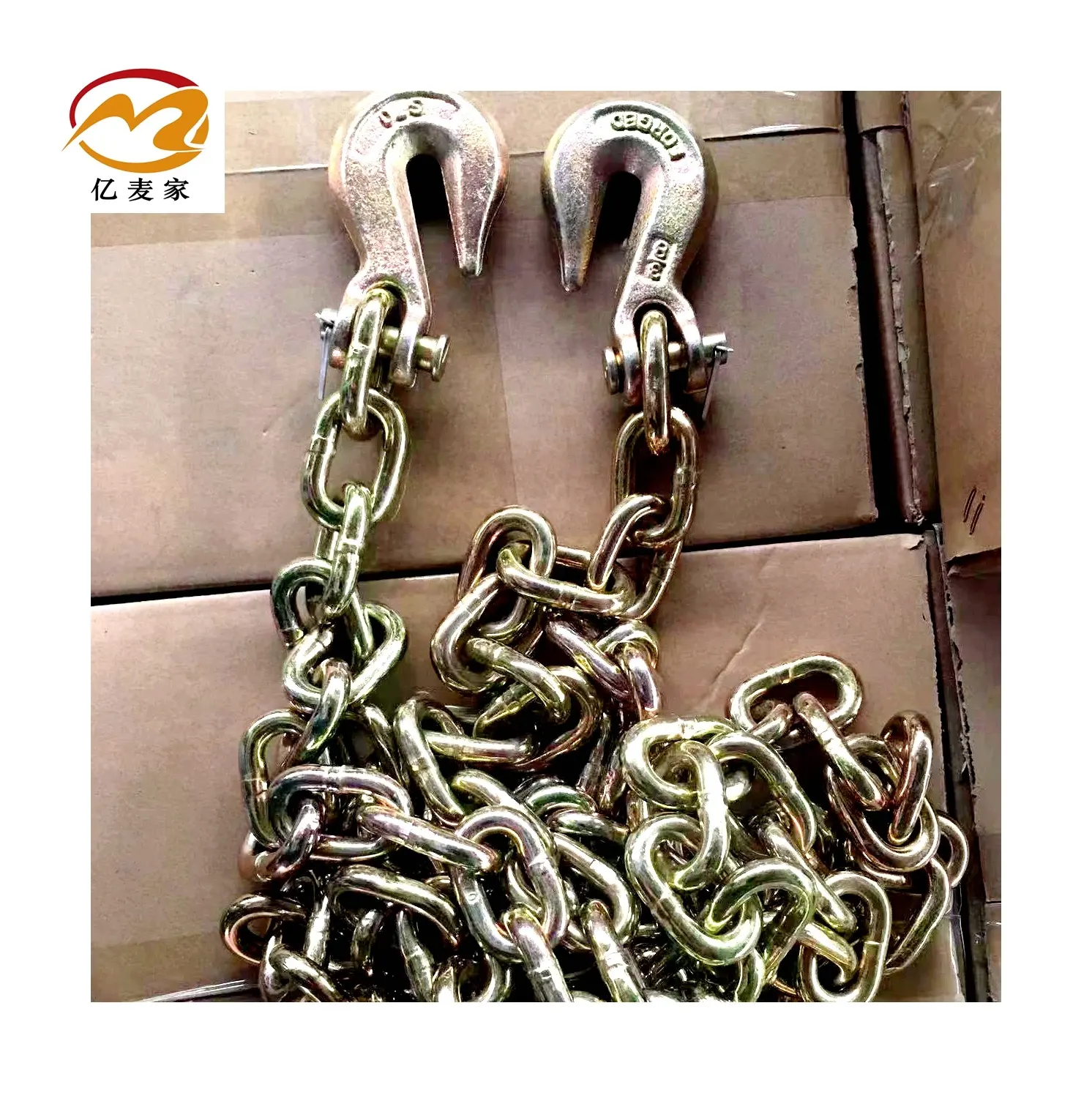 YMJ Grade 70 3/8" X20" G70 galvanized Transport Lashing Chain with Clevis Grab Hooks