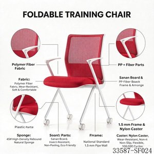 <b>Black</b> Mesh Training <b>Chair</b> with Writing Tablet and Armrest Steel Legs School <b>Office</b> <b>Chair</b> 33587-SF028A - Product Image 2
