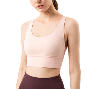 เสื้อชั้นในกีฬาโยคะแบบใหม่ ดีไซน์เซ็กซี่ สีพื้น ซับแรงกระแทก พร้อมแผ่นรองหน้าอก สายไขว้หลัง เหมาะสำหรับออกกำลังกาย - Product Image 1
