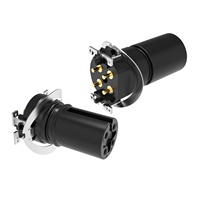 Connecteur circulaire M12 SMD à montage sur panneau, code A/B/D/X, 3/4/5/8 broches, étanche IP67/IP68, 3 contacts plaqués or