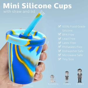 सिलिकॉन बच्चों के कप ढक्कन और पुआल अनब्रेकेबल और टिकाऊ बच्चों के टंबलर बीपीए मुक्त सिलिकॉन बच्चों के लिए कप पीने के लिए - Product Image 2