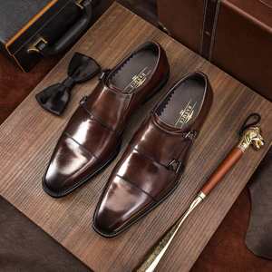 รองเท้าผู้ชายแบบ Monk Strap สไตล์เกาหลี สำหรับธุรกิจและงานทางการ  วัสดุพรีเมียม ระบายอากาศได้ดี กันลื่น น้ำหนักเบา - Product Image 6