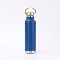 Botol Air Olahraga Vakum Terisolasi Stainless Steel 20 oz dengan Logo Kustom, Tutup Bambu, dan Mulut Standar