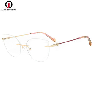 Vente en gros de montures sans monture de qualité supérieure branches légères lunettes pour femmes lunettes optiques en métal - Product Image 4