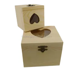 सस्ते लकड़ी उपहार भंडारण पैकेजिंग मामले अनुकूलित दिल के आकार चॉकलेट कुकीज़ के लिए खिड़की उपहार लकड़ी के बक्से मिठाई