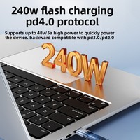 Kabel Data Nylon Dual Type-C Fitur Lengkap 240W Pengisian Cepat Kecepatan Transmisi 40G Proyeksi Layar HD 8K Power Bank Kamera