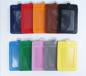 <span class=keywords><strong>Verticale</strong></span> Cuoio DELL'UNITÀ di elaborazione ID Carta di Nome Badge Holder Multi-Card, In Pelle A Doppia Come Badge Holder - Product Image 2