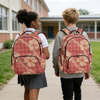 Sac à dos personnalisé pour étudiants garçons et filles, imprimé à la demande, motif floral à carreaux Palaka, sac d'école pour enfants de 17 pouces