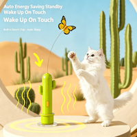 Jouet interactif rotatif électrique automatique pour chat d'intérieur, baguette en caoutchouc avec ventouse, plume de papillon et laser