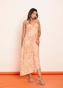 Robe longue imprimée avec bretelles réglables, robes décontractées pour femmes, en tissu léger, coupe confortable - Product Image 3