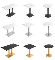 Table de restaurant personnalisée, table carrée ou ronde pour restauration rapide, table en métal et ardoise pour restaurant