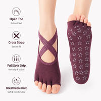 Chaussettes de yoga et Pilates antidérapantes pour femmes, à cinq doigts ouverts, fines, d'été, pour la danse, le fitness et l'entraînement en studio