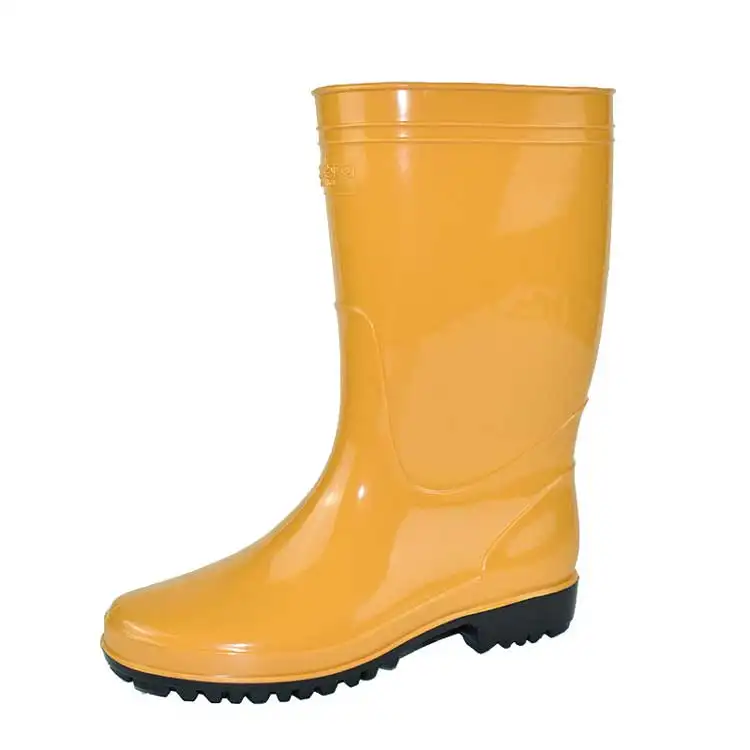 Sepatu Bot Karet PVC Tahan Aus Tebal Tabung Tengah Sepatu Bot Hujan Anti Slip Tahan Alkali dan Asam