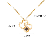 Collier Pendentif Cœur Tendance « I Love You » en Zircon avec Projection Photo Personnalisée pour Femme – Bijou Fantaisie Idéal pour Fête