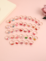 Carton filles mignon enfant doux jouet bijoux diamant cristal princesse anneaux pour enfants
