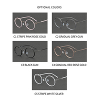 81043 Monture de lunettes optiques en acétate et titane de bonne qualité pour hommes et femmes, montures de lunettes rondes en titane, vente en gros