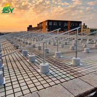 Système de montage solaire réglable pour toits plats, structure modulaire en AL6005-T5 anodisé, conception OEM, résistance au vent 60 m/s, résistance à la neige