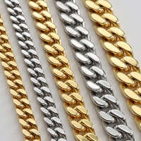 Nouvelle Chaîne Cubaine Épaisse Tendance en Acier Inoxydable Plaqué Or 18K – Collier Lourd en Acier Inoxydable Personnalisé