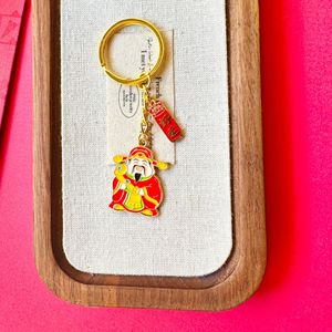 Porte-clés en métal de style chinois Mengda, emballage en <span class=keywords><strong>pochette</strong></span> rouge, décorations, accessoires - Product Image 4