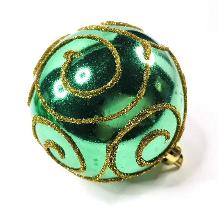 Christmas Tree Decoration Ornaments 6CM Ball Decorated With Green Pattern