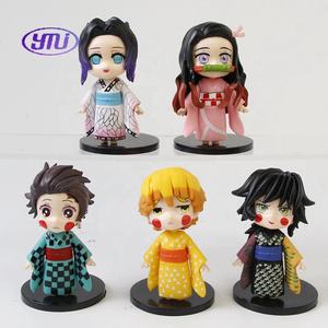 Figuras de Anime de 10 cm, 6 Piezas/Juego, Muñecos de PVC, Modelo Q, Regalo para Niños, Kamado Tanjirou, Agatsuma <span class=keywords><strong>Zenitsu</strong></span>, <span class=keywords><strong>Nezuko</strong></span> Kamado - Product Image 3