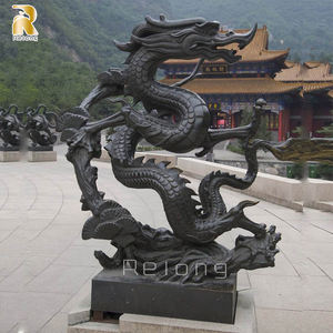 Estatua de dragón china de bronce para decoración de jardín, escultura de Animal de Metal antigua, grande, para exteriores - Product Image 3