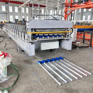 เครื่องจักรผลิตแผ่นเหล็กลูกฟูกสีขนาดใหญ่แบบสองชั้นสำหรับคลังสินค้า เครื่องขึ้นรูปม้วนแบบสองชั้นอัตโนมัติเต็มรูปแบบ - Product Image 2