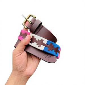 Ceinture en cuir véritable pour homme de style western vintage faite à la main par BS INTERNATIONAL NA285, boucle en acier, motif floral - Product Image 4