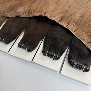 Extensions de cheveux naturels vierges Remy Genius Hair, volume Xo, avec trame invisible et effet papillon - Product Image 1