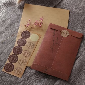 Vintage Kraft Paper Letter Set, Retro Stationery with Envelopes, Stickers for Writing, Gifting & Scrapbooking