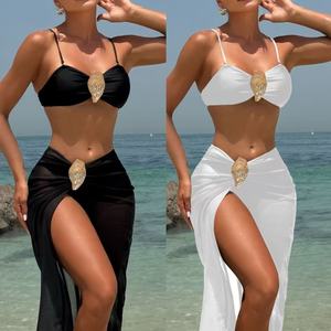 Stok produk baru 5 warna Bandeau Atasan bunga 3D besar pakaian pantai pakaian renang Bikini mikro wanita seksi - Product Image 1