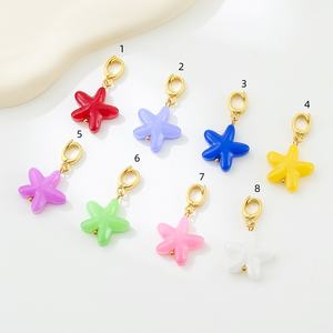 カラフルなヒトデユニバーサルバックルビンテージガラスチャームペンダントDIYアクセサリー - Product Image 4