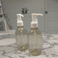 Bouteille en plastique PET plate de 250 ml, couleur personnalisée, forme spéciale, impression sérigraphique, emballage cosmétique pour shampoing, gel douche, lotion