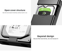 Caja para Disco Duro de 3.5 Pulgadas, USB 3.1, Mecánica, SATA 5Gbps, Puerto Tipo-C, Plástico ABS, para Computadora Portátil, Transferencia de Datos