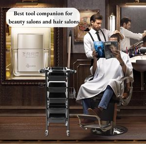 New Plastic Hair Salon <b>Trolley</b> Stainless Steel Beauty Barber Rack Hairdressing Cart for Spa Workshop Bedroom Barber Living Room - Product Image 6