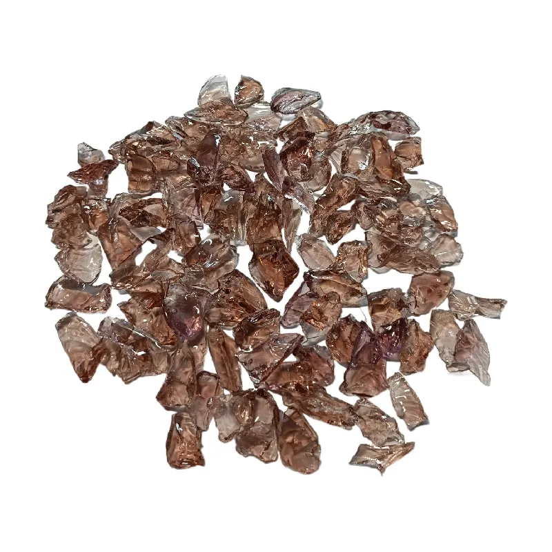 Vidrio triturado barato de China 9-12mm Chips de vidrio de paisaje roto púrpura
