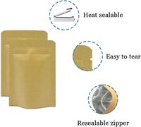 Refermable thermoscellable brun mat papier Kraft feuille d'aluminium fermeture éclair debout Doypack pochette sacs pour le stockage des aliments