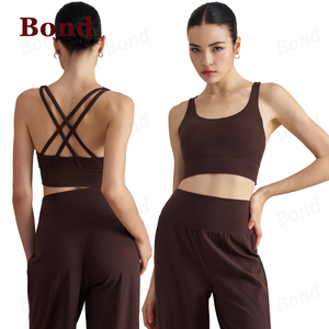 Bond Yoga Ropa Tops Fitness Bra Nude Yoga Chaleco Cross Beauty Back Sports Bra Mujer Verano - Product Image 1