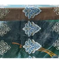 Tissu de rideau brodé bleu de vente en gros d'usine de haute qualité tissu de rideau brodé de style européen vente chaude