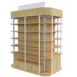 Pilastro copertura di legno mensola <span class=keywords><strong>scaffale</strong></span> del supermercato pilastro con la luce e cassetto - Product Image 1