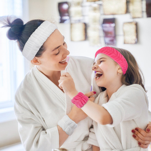 Ensemble de bandeaux et de bracelets de spa <span class=keywords><strong>pour</strong></span> femmes, en polaire corail doux, élastiques, <span class=keywords><strong>pour</strong></span> <span class=keywords><strong>cheveux</strong></span>, avec accessoires <span class=keywords><strong>pour</strong></span> le maquillage au poignet - Product Image 6