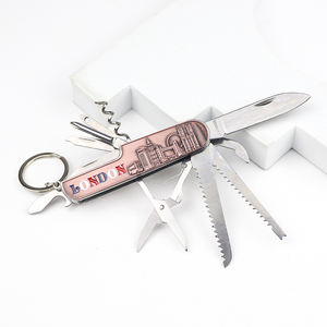 Venta al por mayor Logotipo de recuerdo personalizado cuchillo de camping multiherramienta propósito de acero inoxidable metal artesanía cuchillo de bolsillo - Product Image 4