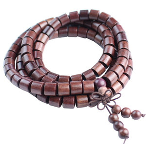 108 Bead Purple Heartwood Buddhist <b>Bracelet</b> Barrel Shape Women's Jewelry For Religious Ceremonies - Product Image 5