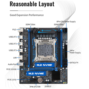 Huanzhi มาเธอร์บอร์ด P4F X99 LGA 2011-3 H55 <span class=keywords><strong>Intel</strong></span> สนับสนุน V3 E5 V4ซีรีส์ทั้งหมด DDR4หน่วยความจำ NON-ECC NVMe สำหรับเดสก์ท็อป - Product Image 6